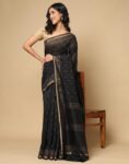 Black Cotton Silk Blend Saree for Elegant Style